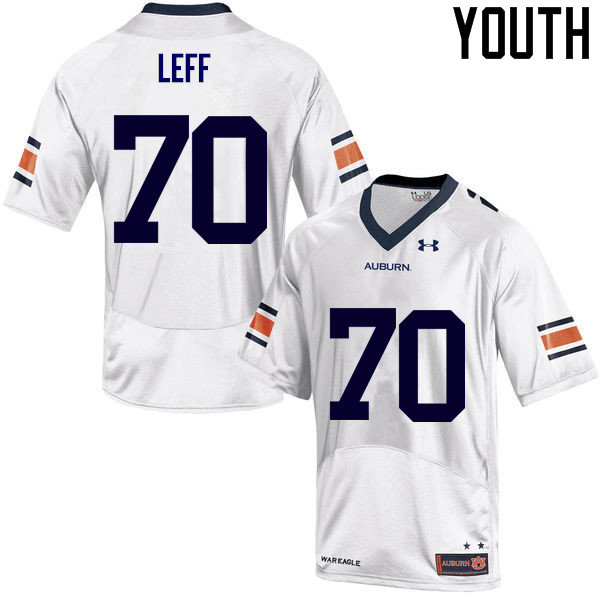 Auburn Tigers Youth Robert Leff #70 White Under Armour Stitched College NCAA Authentic Football Jersey BXE6274YQ